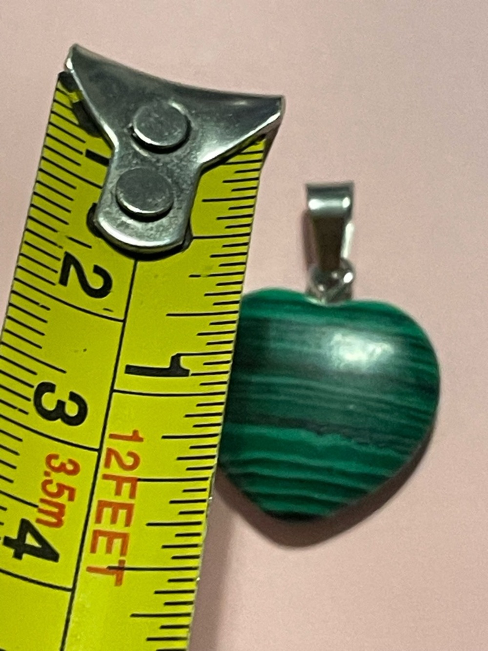 Malachite Heart Pendant #9309 - Picture 3 of 6